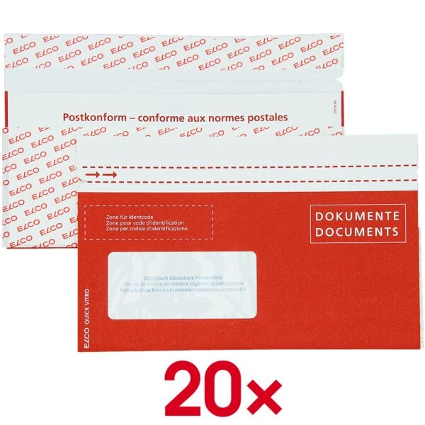 Documentenvelop van papier »Quick Vitro« met venster C5/6 met drukgevoelige klee