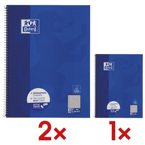 2+1 Oxford-collegeblok A4 geruit