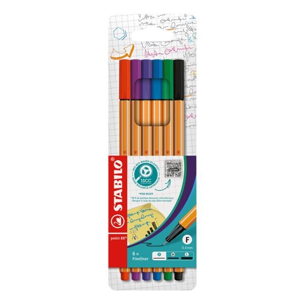 Pak van 6 fineliners »point 88 - Kreativ«