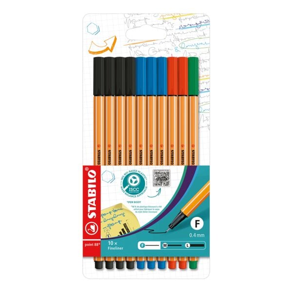 Pak van 10 fineliners »point 88 - Office«