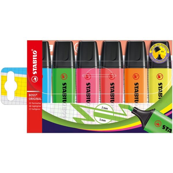 Pak van 6 markeerstiften »BOSS&reg; Original«