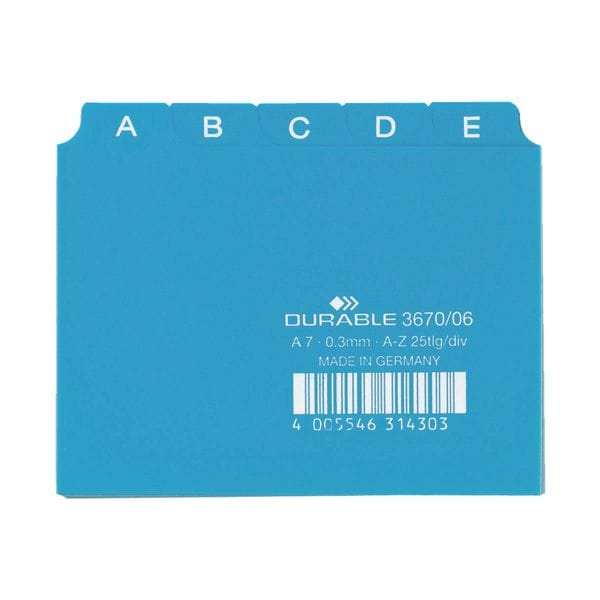 Tabbladen voor kaartenbak A7 (74 x 105 mm), A-Z