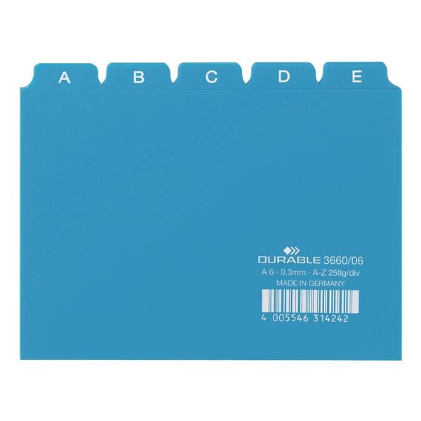 Tabbladen voor kaartenbak A6 (105 x 148 mm), A-Z