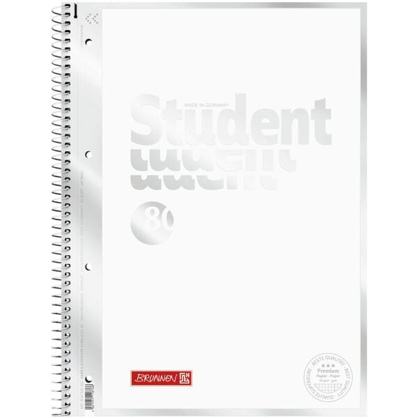 Collegeblok »Premium White« A4 geruit met binnen- en buitenrand
