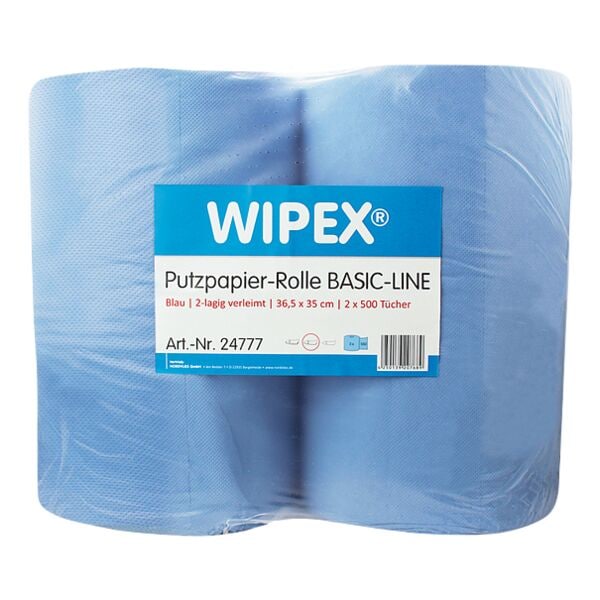 Poetspapierrol »BASIC-Line« 2-laags blauw 2x 500 bladen