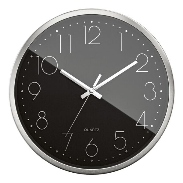 Quartz wandklok - aluminium - 30 cm