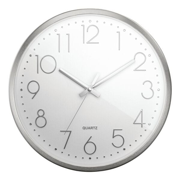 Quartz wandklok - aluminium - 30 cm