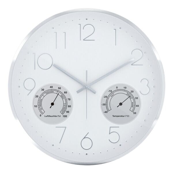 Kwarts wandklok met thermometer/hygrometer - 35 cm