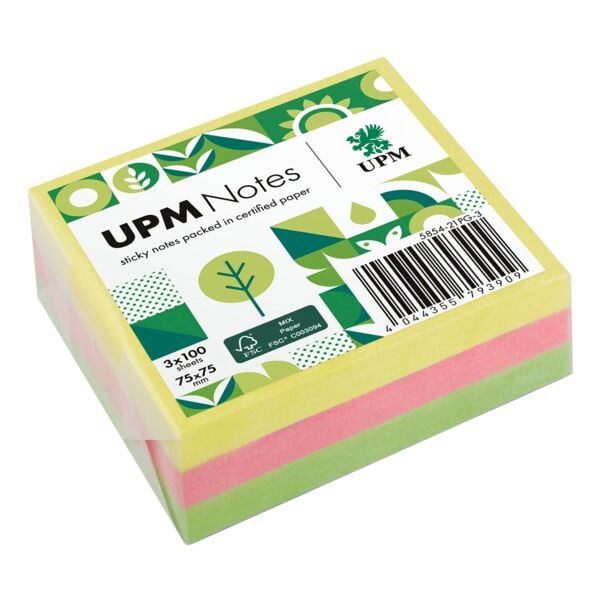 3x 100 bladen herkleefbare notes »5854-21PG-3« verpakt in glasfolie - brillantmi