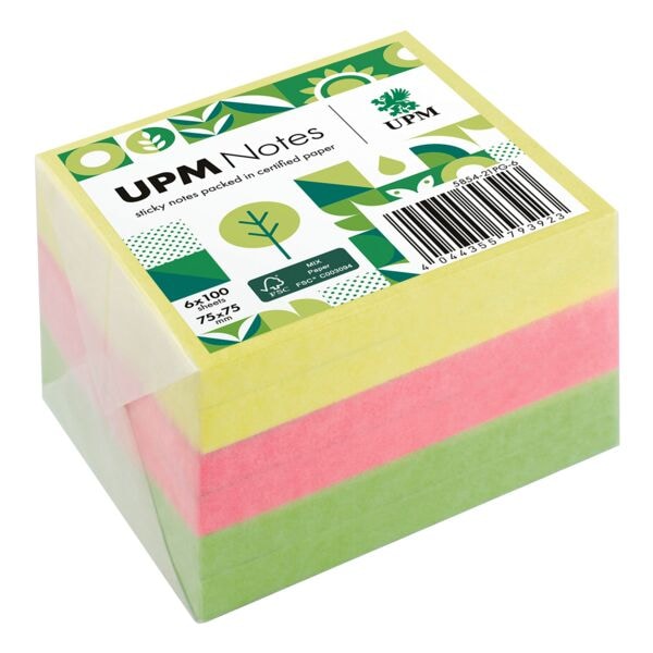 6x 100 bladen herkleefbare notes »5854-21PG-6« verpakt in glasfolie - brillantmi