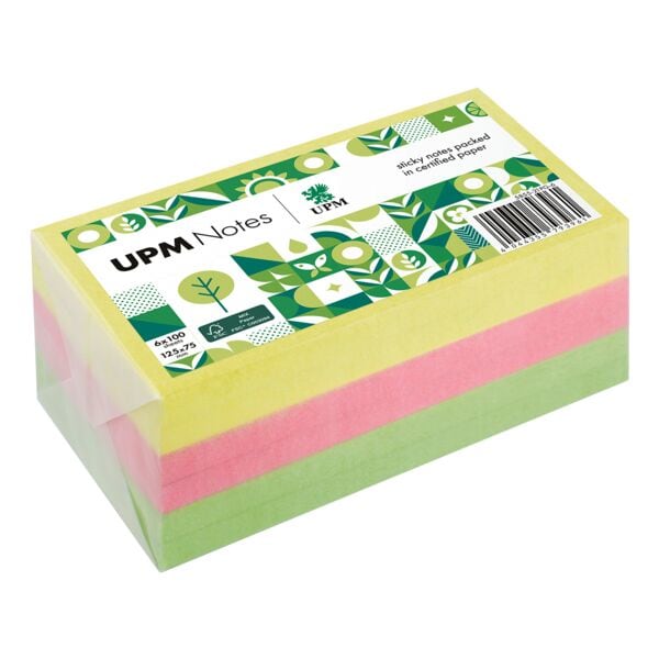 6x 100 bladen herkleefbare notes »5855-21PG-6« verpakt in glasfolie - brillantmi