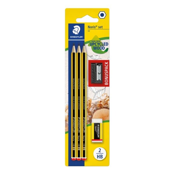 Bonuspakket: pak met 3 potloden »Noris&reg; 120 HB« met gum en puntenslijper