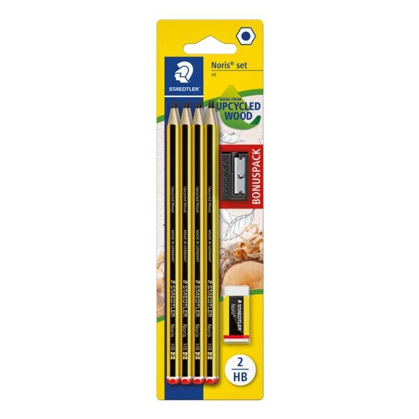 Bonuspakket: 8-pack potloden »Noris&reg; 120 HB« met gum en puntenslijper