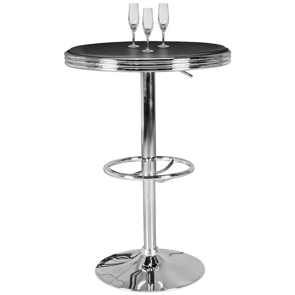 Ronde statafel van kunstleer 60 x 60 x 68 - 92 cm