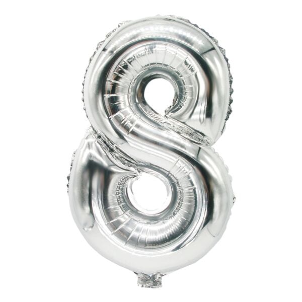 Folieballon »8« zilver