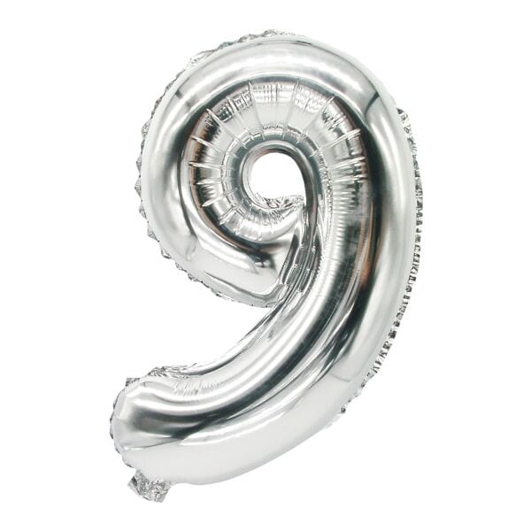 Folieballon »9« zilver