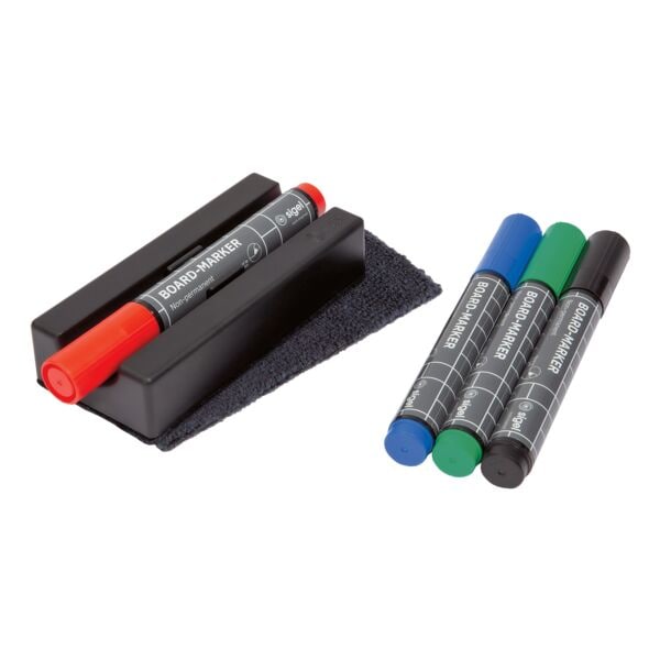 Magnetische bordwisserset met penhouder en 4 boardmarkers »BA151«