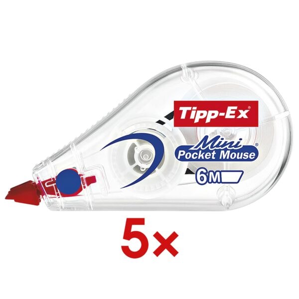 5x wegwerp-correctieroller »Mini Pocket Mouse«