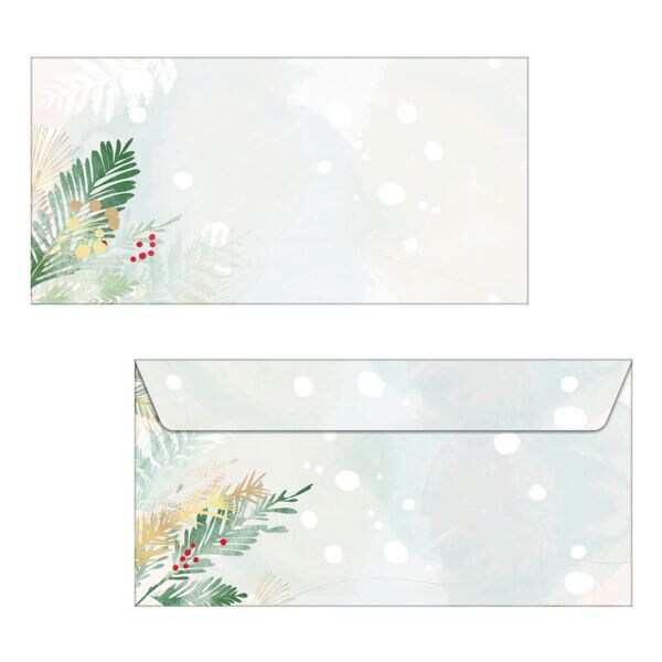 Kerstenvelop »Christmas Forest Watercolor« 50 stuks