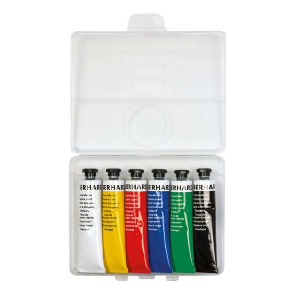 Set van 6 Tempera kleuren etui - 18 ml