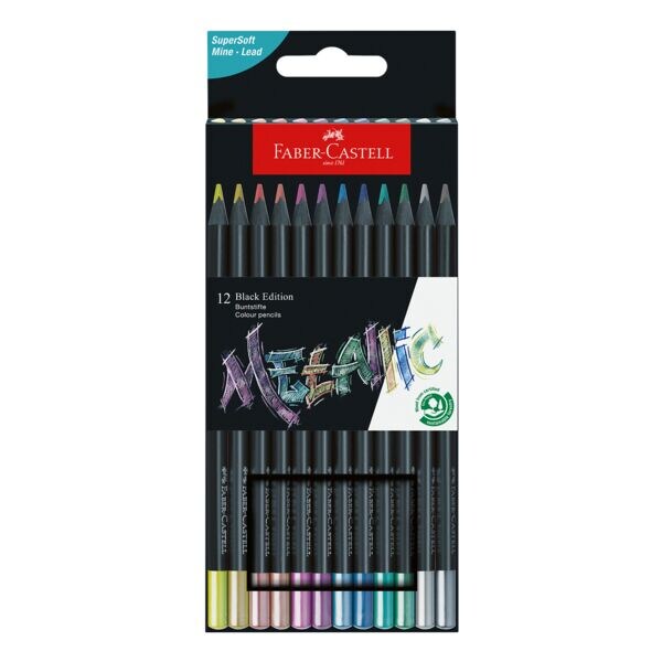 Set met 12 kleurpotloden »Black Edition Metallic«