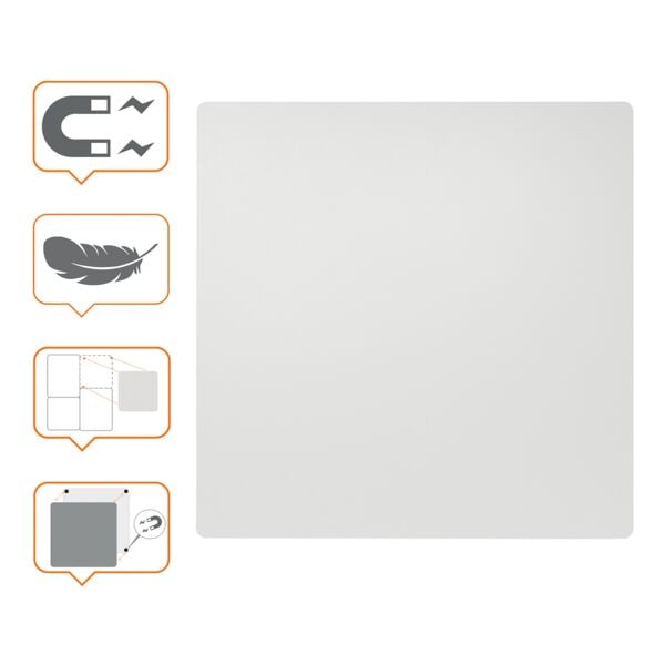 Modulair whiteboard met magnetische bevestiging gelakt 45 x 45 cm