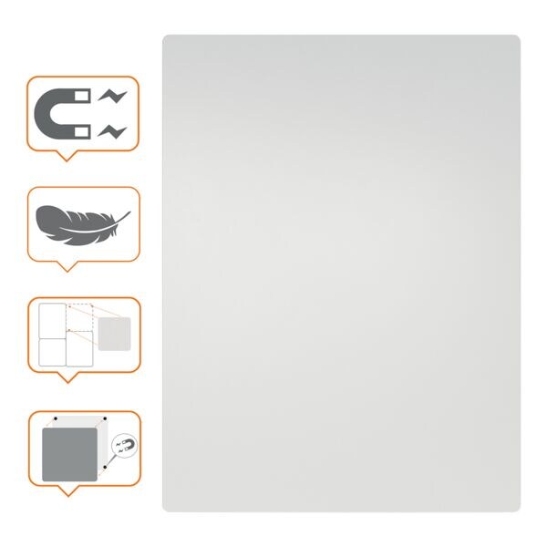 Modulair whiteboard met magnetische bevestiging gelakt 45 x 60 cm