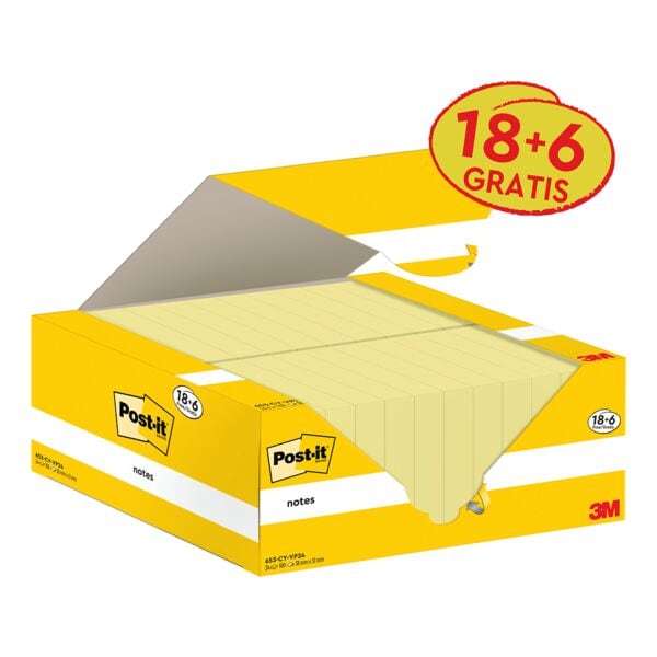 18+6 voordeelverpakking Herkleefbare notes »Notes« 38 mm x 51 mm, 24 stuks