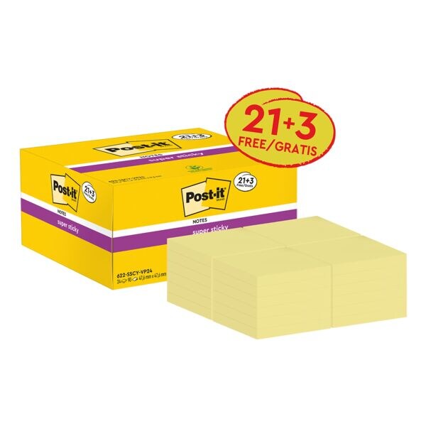 21+3 voordeelverpakking »Super Sticky Notes« 47.6 x 47.6 mm