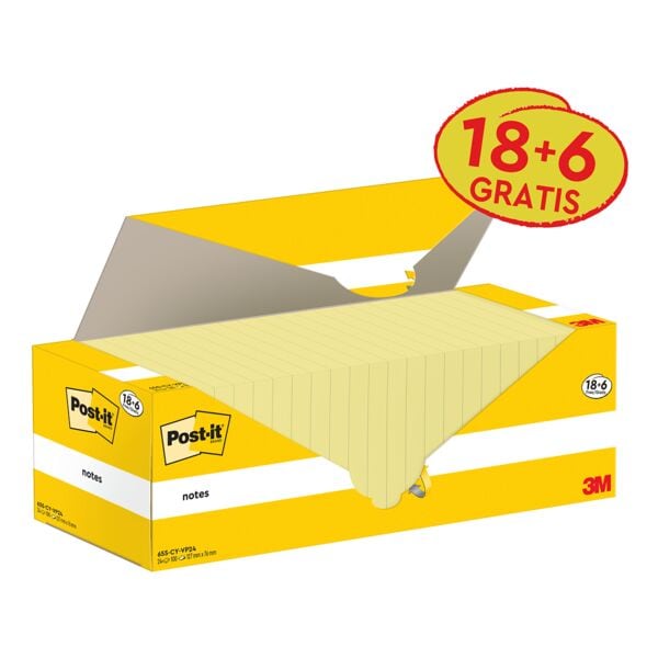 18+6 voordeelverpakking blokken herkleefbare notes »Notes« 76 x 127 mm