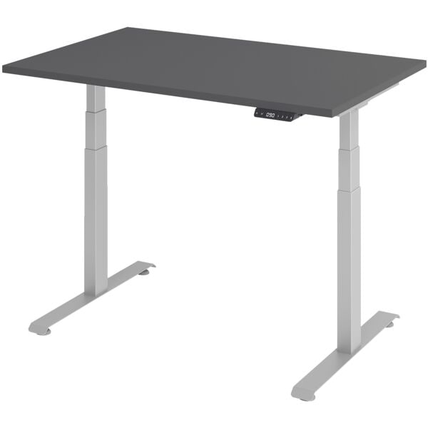 In hoogte verstelbaar bureau (elektrisch) »Base« 120 cm zilver frame