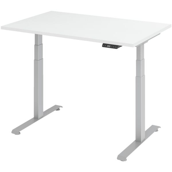 In hoogte verstelbaar bureau (elektrisch) »Base« 120 cm zilver frame