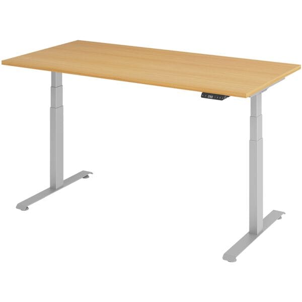 In hoogte verstelbaar bureau (elektrisch) »Base« 160 cm zilver frame