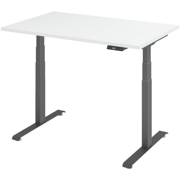 In hoogte verstelbaar bureau (elektrisch) »Base« 120 cm grafietkleurig frame