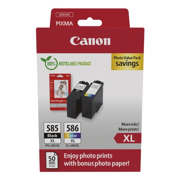 Value pak: inktpatronen »PG-585XL & CL-586XL« incl. 50 bladen fotopapier 10x15 c