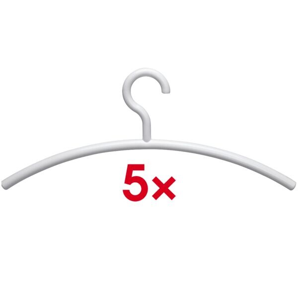 Set van 5 kunststof kleerhangers