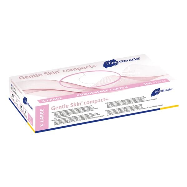 Pak met 100 latex disposable gloves »Gentle Skin&reg; compact+« XL natuurwit, poeder