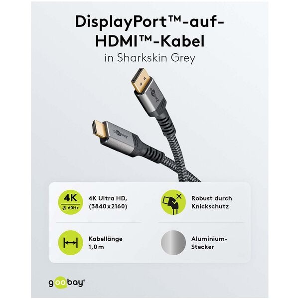 DisplayPort-naar-HDMI-kabel 4K - 2 m