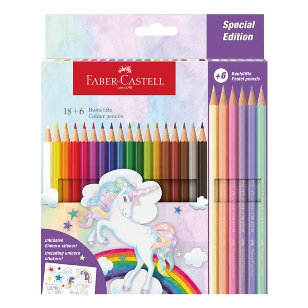 18 + 6 kleurpotloden »Classic Colour Einhorn Edition«