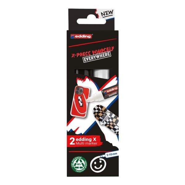 Set van 2 acrylstiften »e-6900 X Multi Marker Black & White«