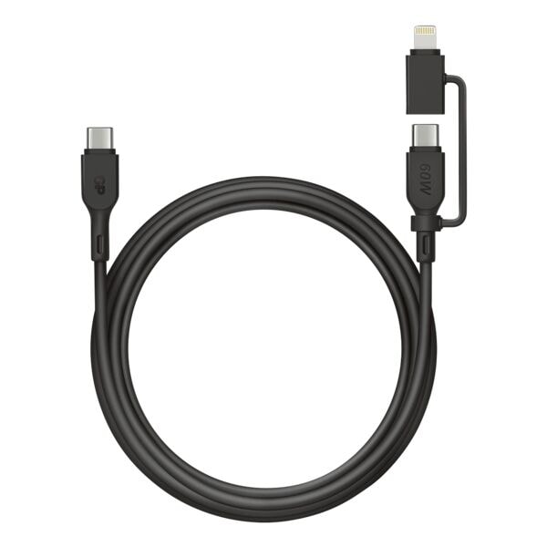 2-in1 adapterkabel USB-C naar Lightning/USB-C
