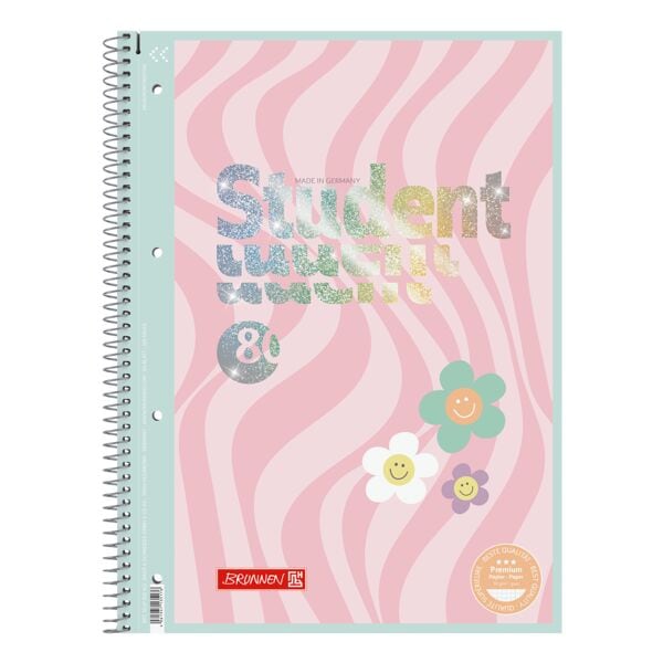Collegeblok »Premium Student Happy Hippie« A4 kariert 5 x 5 mm