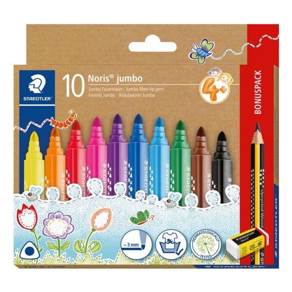 Set van 10 viltstiften »Noris jumbo« bonus pack