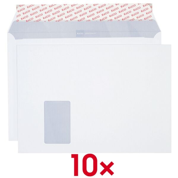 Enveloppen Office C4 met venster 10 stuks