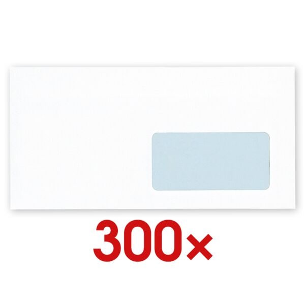 3x Enveloppen DL met venster en kleefstrip - 300 stuks