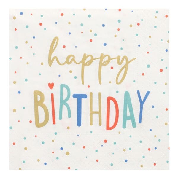 Servetten met motief Happy Birthday 3-laags 20 stuks
