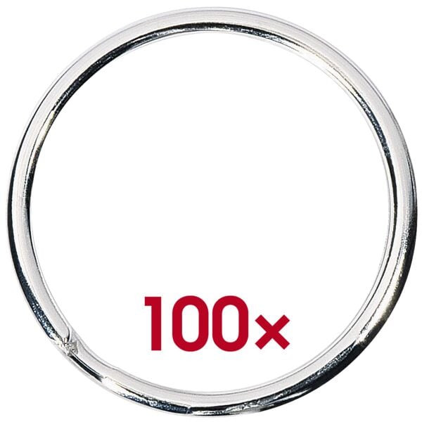 100 stuks metalen sleutelringen 16 mm (Ø)