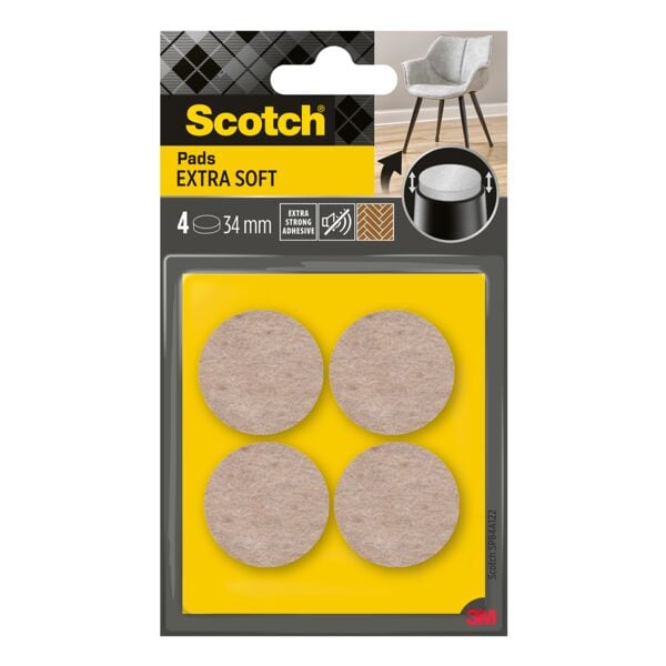 Set van 4 zelfklevende viltpads SP84A22 Ø 34 mm