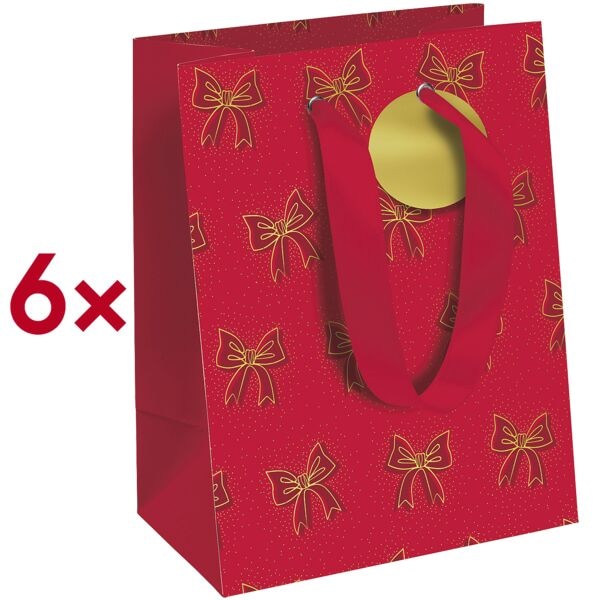 Pak met 6 cadeauzakjes »Excellia Schleifen« M