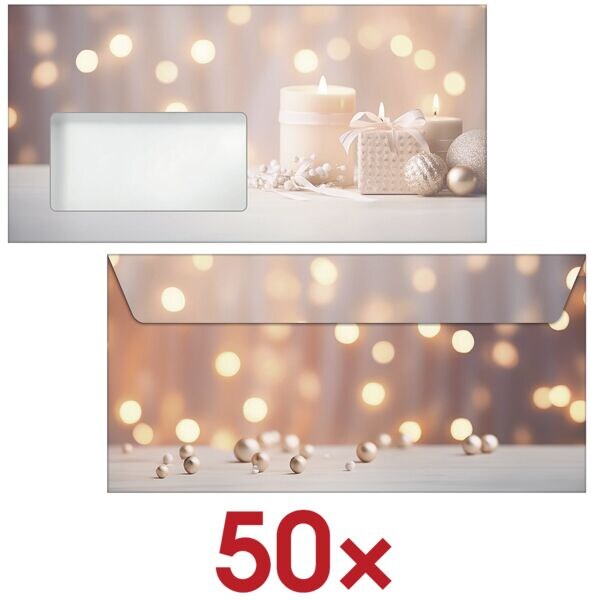 Motief-envelop Golden Glow DL met venster 50 stuks
